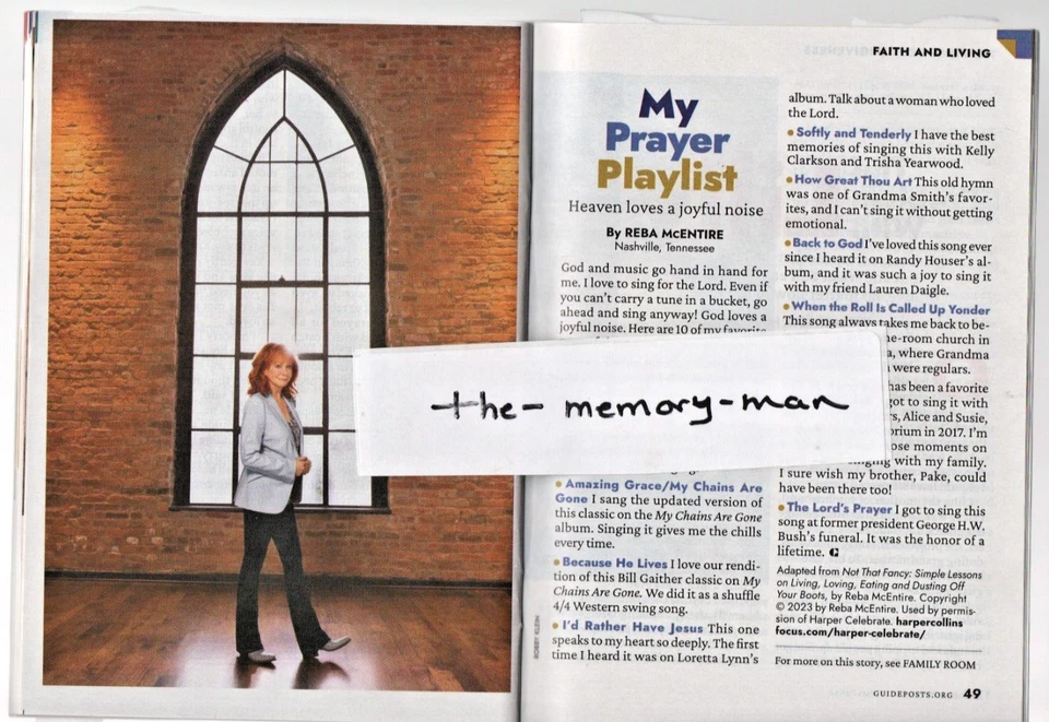Guideposts Magazine February/March 2024 Bill Courtney Memphis TN Reba McEntire - Image 3 of 4