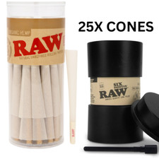 RAW 1 1/4 Organic Pre-Rolled Cones 25ct  RAW Six Shooter for 1 1/4 Cones