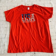 USA Womens Made In America Red Tee Shirt Size XL
