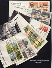 1981-3 Metropolitan FDC Society cachets, lot of 6 different, numbered