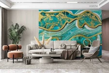 3D Marble Ripple Wallpaper Wall Mural Removable Self-adhesive Sticker1730