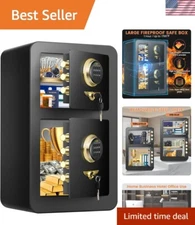 2024 HOT] 4.2 Cu ft Large Home Safe Fireproof Waterproof with DOUBLE SAFES, H...