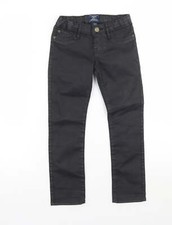 Gap Girls Black Cotton Blend Straight Jeans Size 6 Years Reg