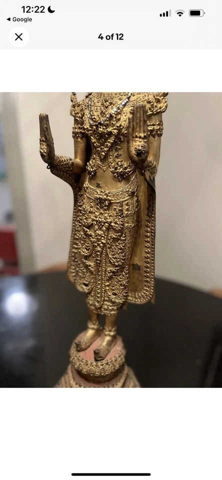 Антике тайский Rattanakosin Будда статуя из Таиланда, 19-го века - Изображение 3 из 4