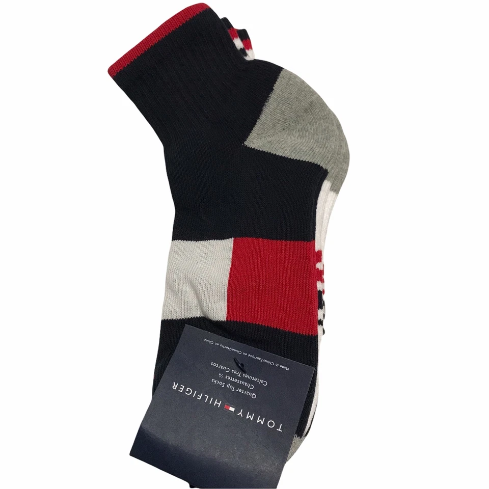 Paquete de 3 calcetines Tommy Hilfiger niños/niñas talla L (9-12 años) cuarto top/corte bajo Foto 3 de 4