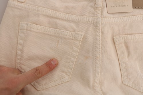 DONDUP Jeans cotone panna vita media skinny denim pantaloni pantaloni s. W26 prezzo consigliato $500 - Foto 9 di 9