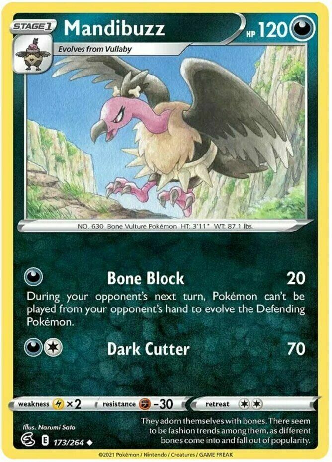Pokemon -  MANDIBUZZ - 173/264 - Fusion Strike - NM/M