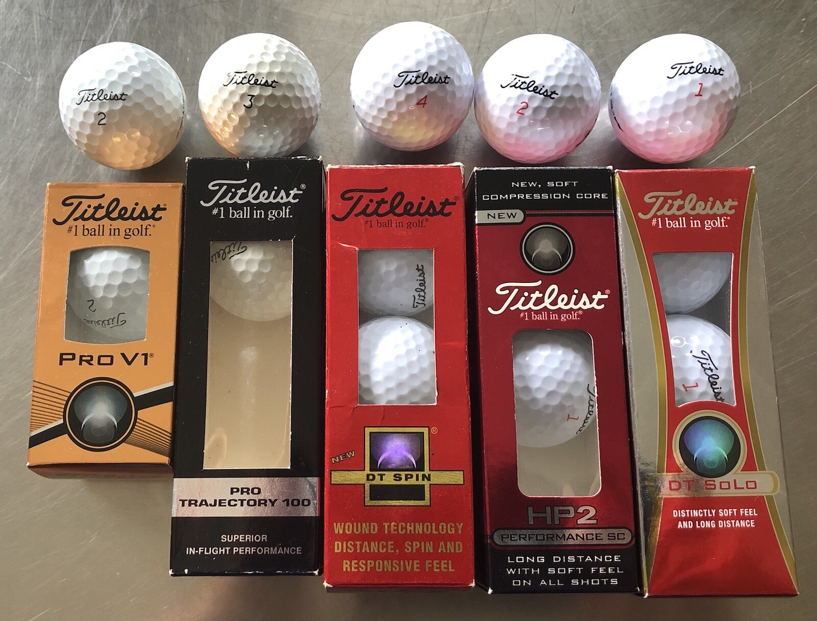 New Titleist Golf Balls. Pro V1; DT SPIN; DT ROLL; DT SOLO; PRO TRAJ