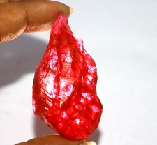 DYED Day Offer 166Ct Certified Natural Blood Red Ruby Raw Gems Rough VR402
