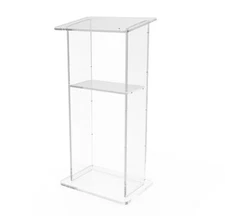 Returned! Podium Plexiglass Acrylic Clear Lectern Pulpit 45" Tall Easy Assembly