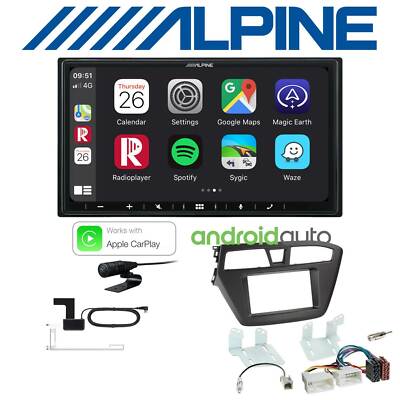 Alpine Autoradio DAB+ Android Auto Apple CarPlay für Hyundai i20 ab 2014 schwarz