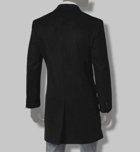 $350 Kenneth Cole Men Slim Fit Gray Raburn Wool Overcoat Peacoat Coat Jacket 46R - Picture 2 of 2