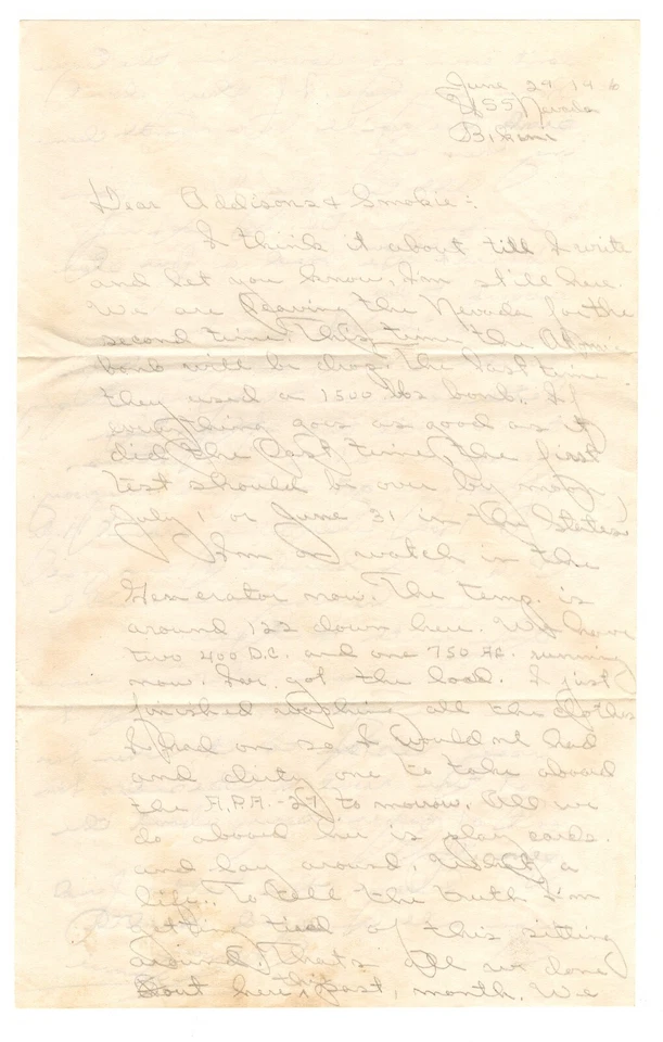 US 1946 USS Nevada Atomic Bomb Target Ship Bikini Atoll Cover With Letter - Image 2 of 3