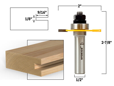 1/8'' Slotting Cutter Router Bit Assembly - 1/2'' Shank - Yonico 12103