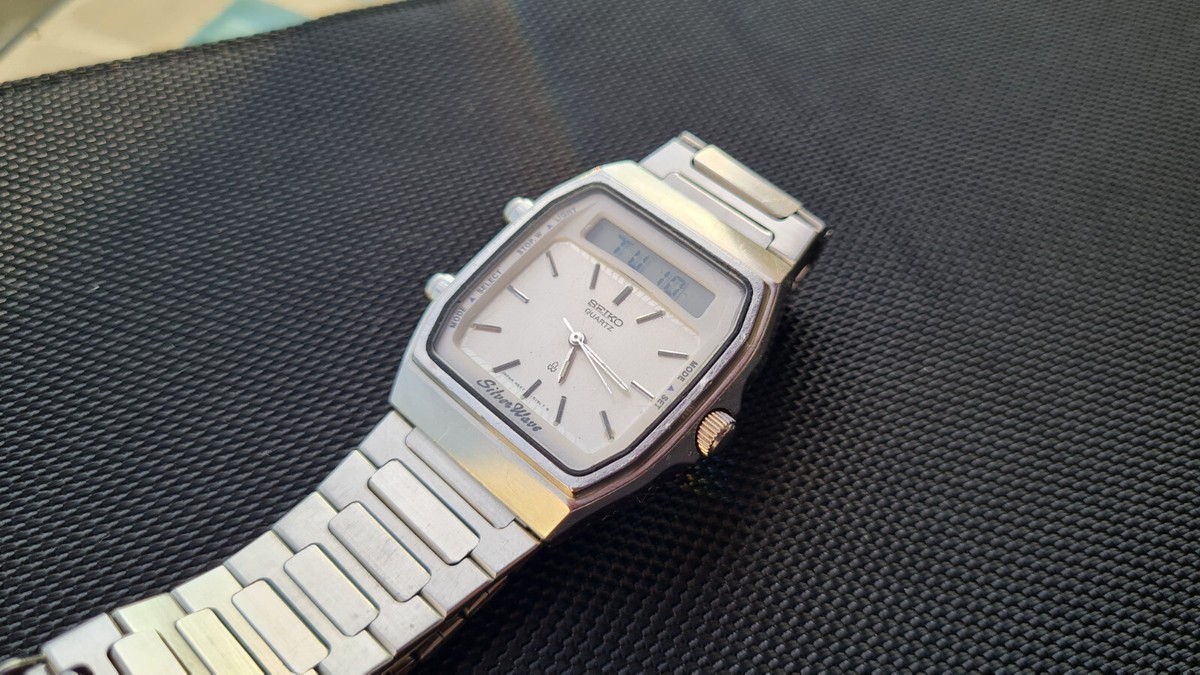Seiko H557-5130 Silver Wave vintage ana-digi | eBay