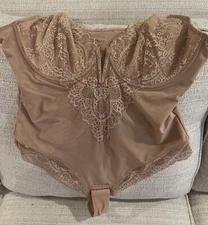 NWT Popilush Shape The Way You Wear 3X Bodysuit V Neck Thong Nude Shapewear
