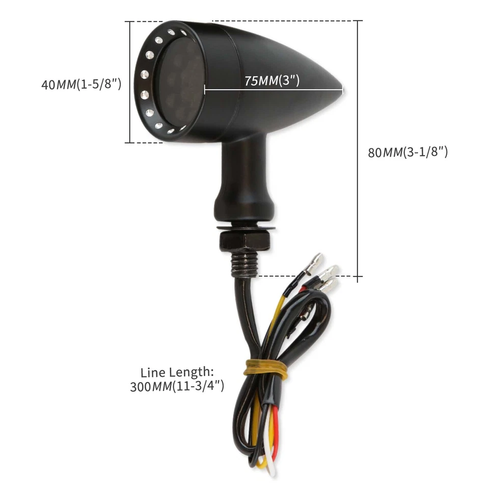 2PCS Motorcycle LED Turn Signal Light Small For Harley Sportster Iron 1200 883 - Image 3 of 4