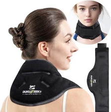 Neck Ice Pack with Straps, Looped Lycra Fabric Reusable Gel Pack Wrap