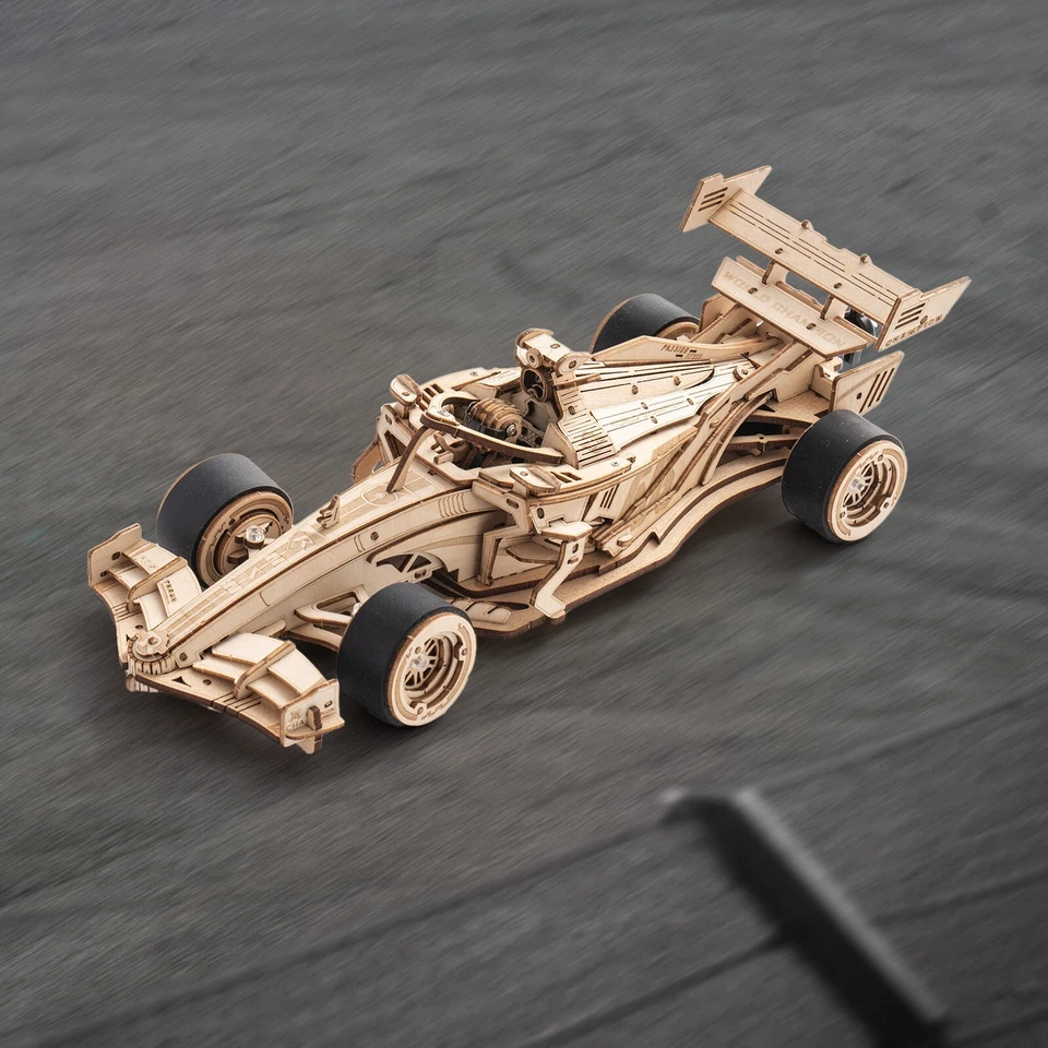 ROKR HÁGALO USTED MISMO Mecánico Coche de Carreras Modelo Kit Madera 3D Puzzle Construcción Juguete Regalo de Navidad Foto 4 de 4