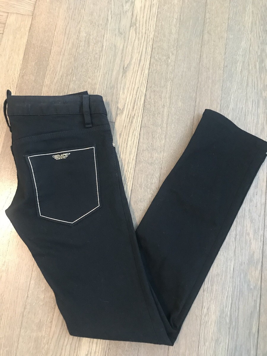 New DSQUARED2 Black ,Straight ,With Logo JEANS PANTS, size New DSQUARED2 Black ,Straight ,With Logo JEANS PANTS, size