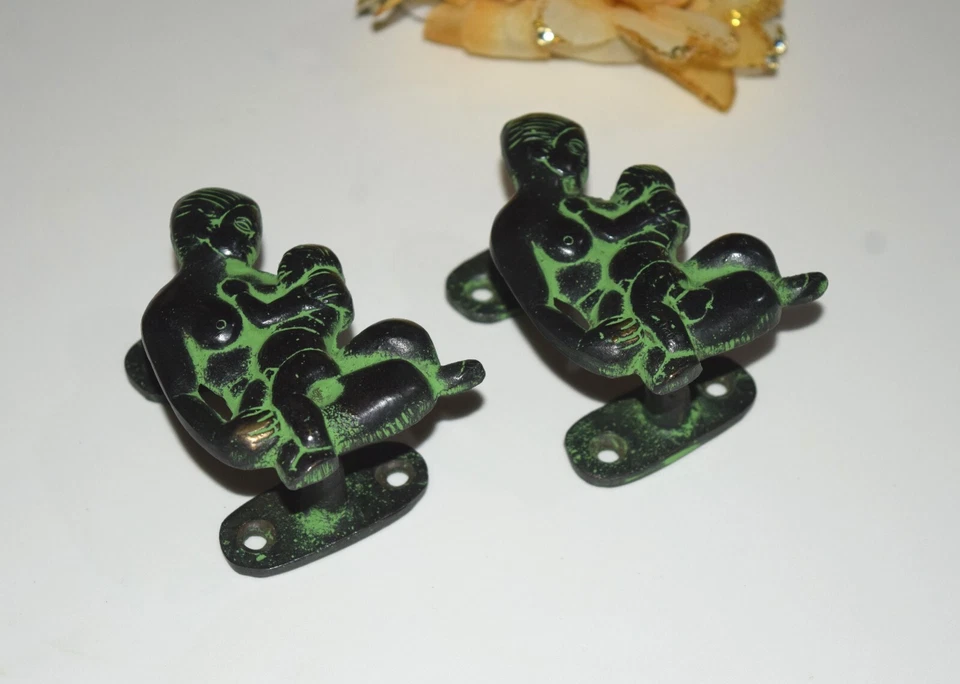 Juego de perillas de tocador de latón para madre lactante mamá y bebé amor mango HK227 Foto 2 de 4