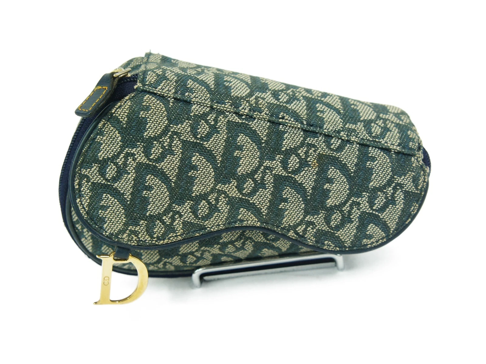 Sac pochette cuir selle trotteur toile Christian Dior
