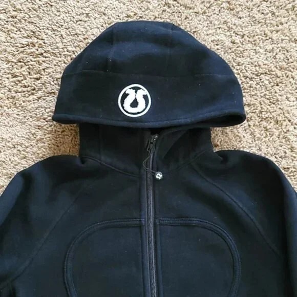 ★IN SILENCE★ Back logo scuba hood zip-up BLACK IM2C4TO07BK Lululemon Hoodie 10 Scuba Full Zip Black Yoga pocket stretch