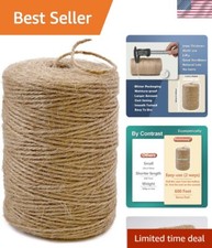3-Ply Natural Jute Twine - 600FT Strong and Biodegradable for DIY Projects