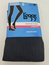 Leggs Fashion Tights Classic Rib Size B Control Top NIP New