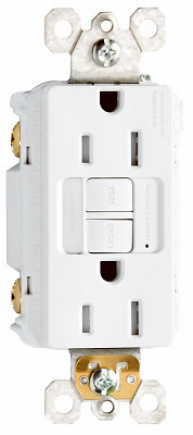 GFCI Receptacle/Night Light, 15A, White - Picture 1 of 1