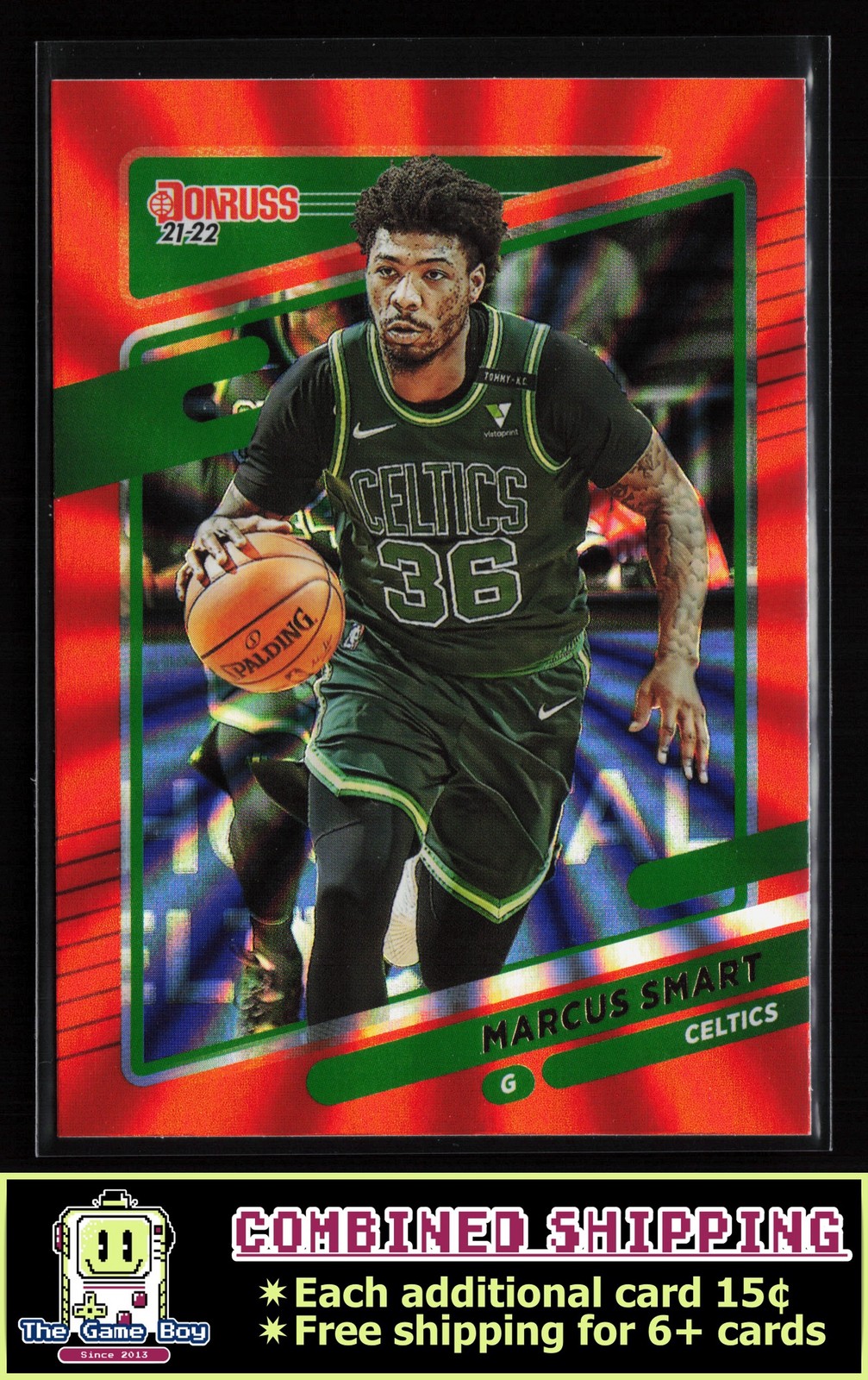 2021-22 Donruss Holo Orange Laser #140 Marcus Smart Boston Celtics
