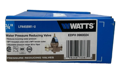 #ad Watts 3 4 50psi Water Pressure Reducing Valve Lead LFN45BM1 U $57.99