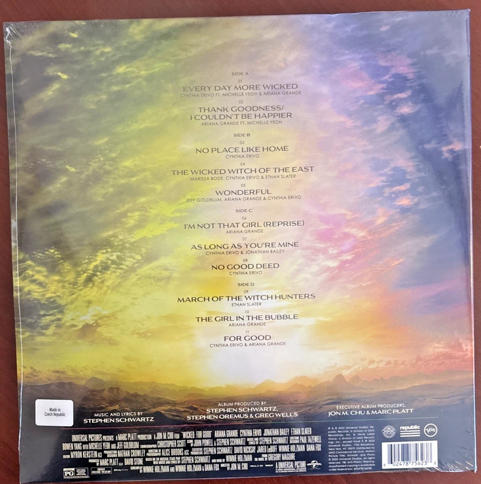 Wicked For Good Soundtrack Lenticular Cover Pink Green Color Vinyl 2LP Target - Image 4 of 4