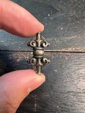 Handmade Tibetan Brass Vajra Amulet for Prayer Bead, Mala Pendant, Buddhist Pro