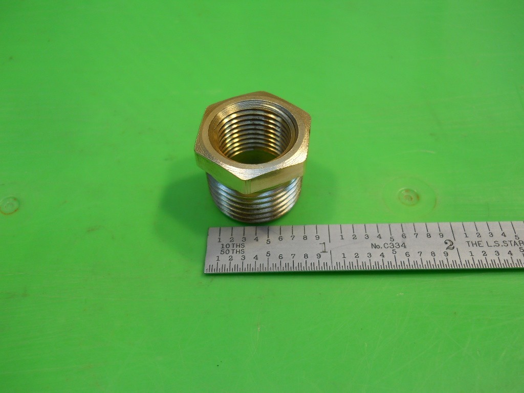 Brass Bushing Reducer 3/8" NPT Female x 1/2" NPT Male
