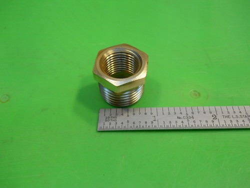 Brass Bushing Reducer 3/8" NPT Female x 1/2" NPT Male