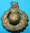 WW2 ERA ROYAL MARINES BRITISH MILITARY CAP BADGE WORLD WAR II -  2 LUGS K/C