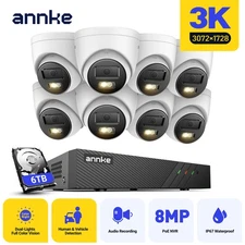 ANNKE 8CH 8MP NVR 5MP Audio Recording PoE Security Camera System Outdoor Color