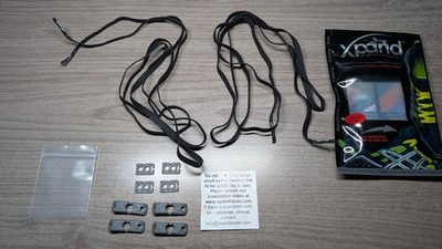 Xpand No Tie Elastic Shoelaces 1 Size Fits All for Adults & Kids Black
