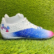 Under Armour Spotlight Clone 4 MC TX Mens Size 11.5 Blue White Football Cleats