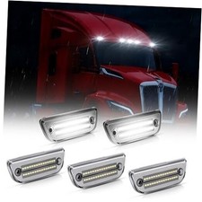 5PCS LED Cab Roof Marker Lights Cab Roof Top Running Light Clear Lens White