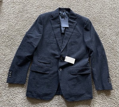 Thom Sweeney Suit Separates sz 52 Navy Blue Cotton Wool Silk TS3C1B11 NWT