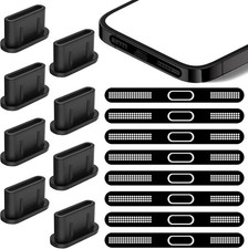 8Pcs Phone Metal Speaker Mesh with Dust Plug Charm Typec Charging Port...