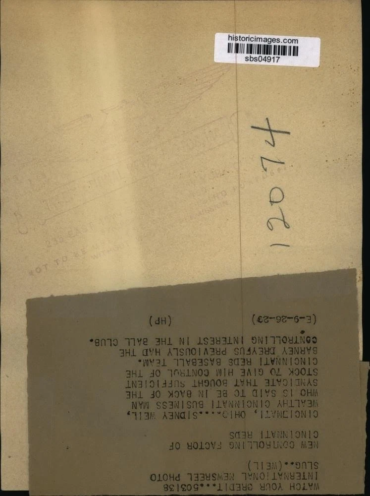 1929年 プレス フォト ビジネスマン Sidney Weil Gets Control of Cincinnati Reds チーム - 画像2/2