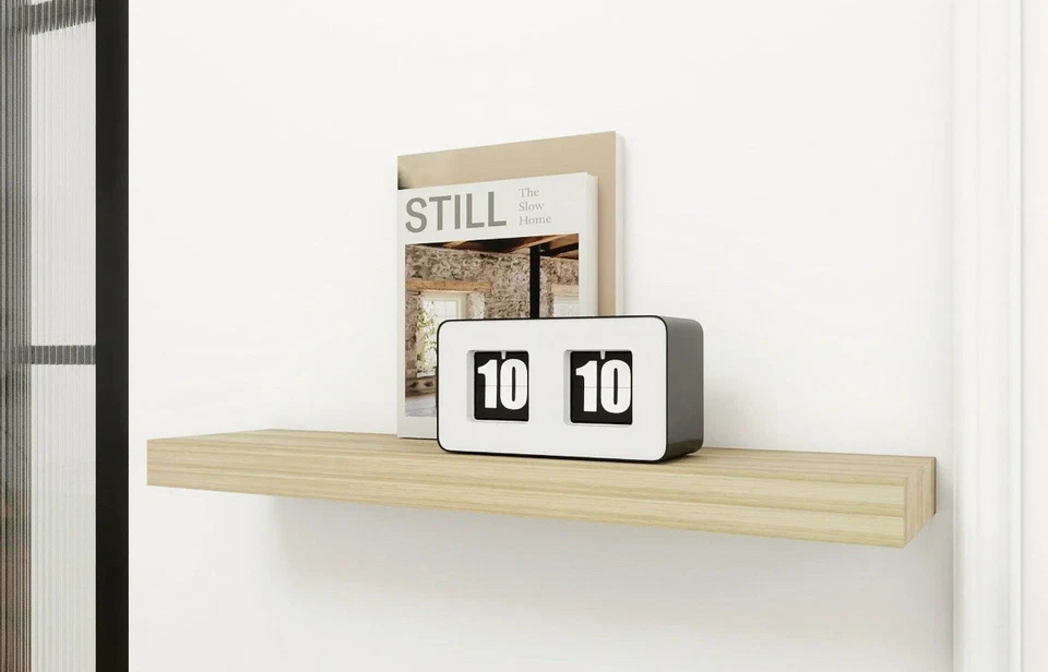 Paquete de 4 estantes flotantes naturales de nogal Mainstays OFERTA DE VENTA herrajes incluidos Foto 4 de 4