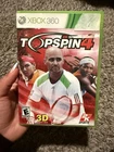 Top Spin 4 (Microsoft Xbox 360, 2011) 2K sports Complete With Manual!