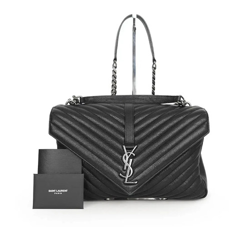 Saint Laurent Matelassé Monogram College Shoulder Bag Large 487212