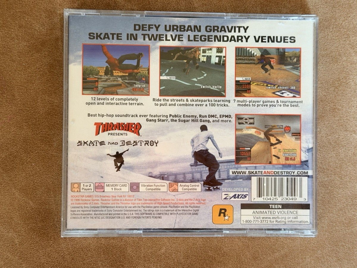 Thrasher: Skate & Destroy (Sony PlayStation 1, 1999) for sale