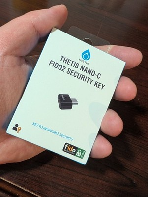 Thetis Nano-C FIDO2 Security Key Hardware Passkey Device with USB Type C -1 Pack