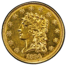 1834 Classic $ 2 1/2 - Small Head - PCGS AU Details - LOOKS UNC - GREAT VALUE!